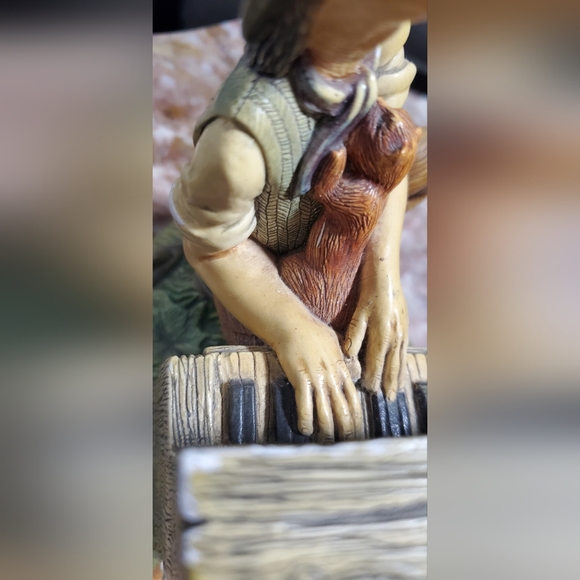 Vintage Naturecraft figurine "Grand Finale" Rustic Musician - Brown and Green - Picture 7 of 10